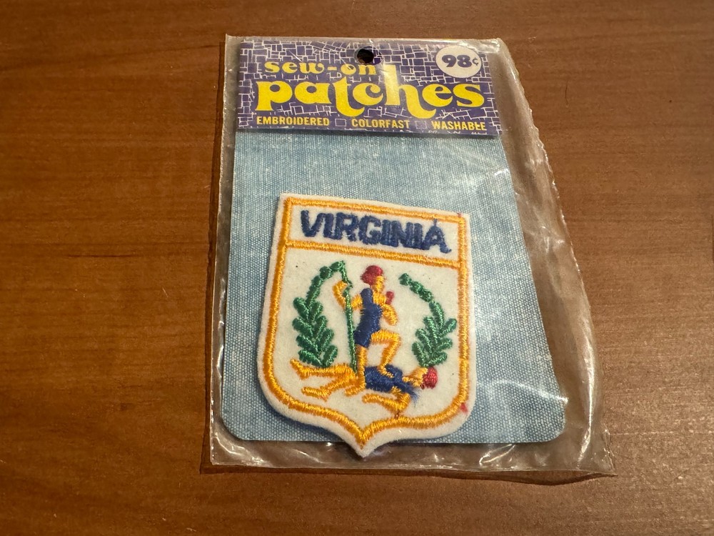 Vintage Virginia (State Seal Design) Souvenir Travel Felt Patch by Sew-On