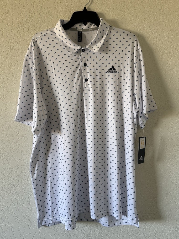 Adidas Ultimate Adi Print UPF-50 Golf Polo Shirt, Men’s XL, NWT $65