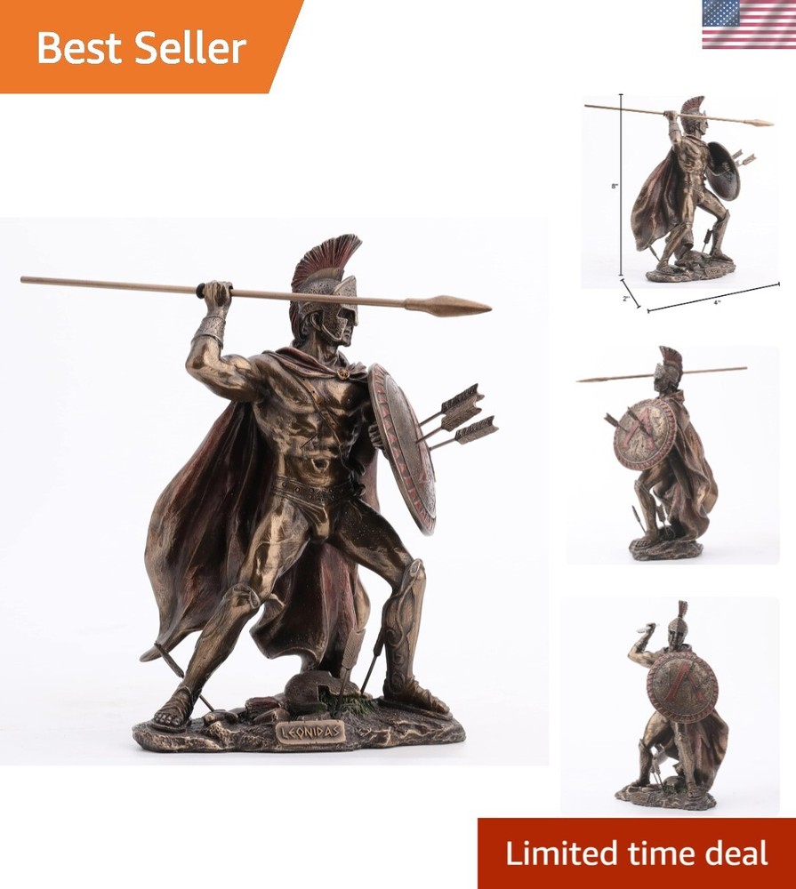 Lightweight 8.5-Inch Greek Warrior Cold Cast Bronze Sculpture – Perfect Gift