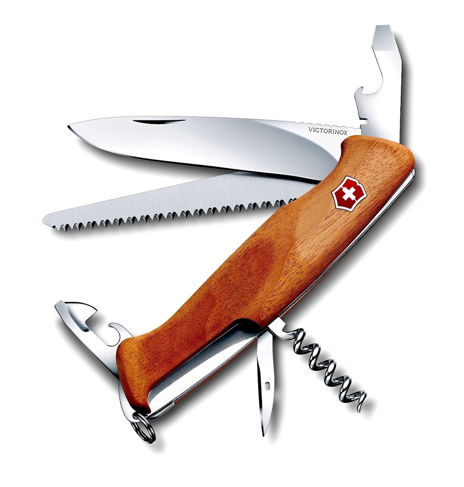 Victorinox RangerWood 55 Walnut & Stainless Steel Multitool - Switzerland