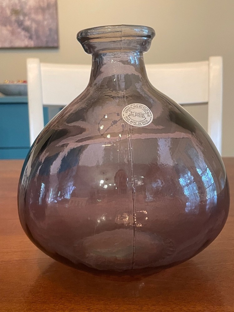 Vidrios San Miguel Authentic 100% Recycled Glass Vase Hand Made In Spain Decor