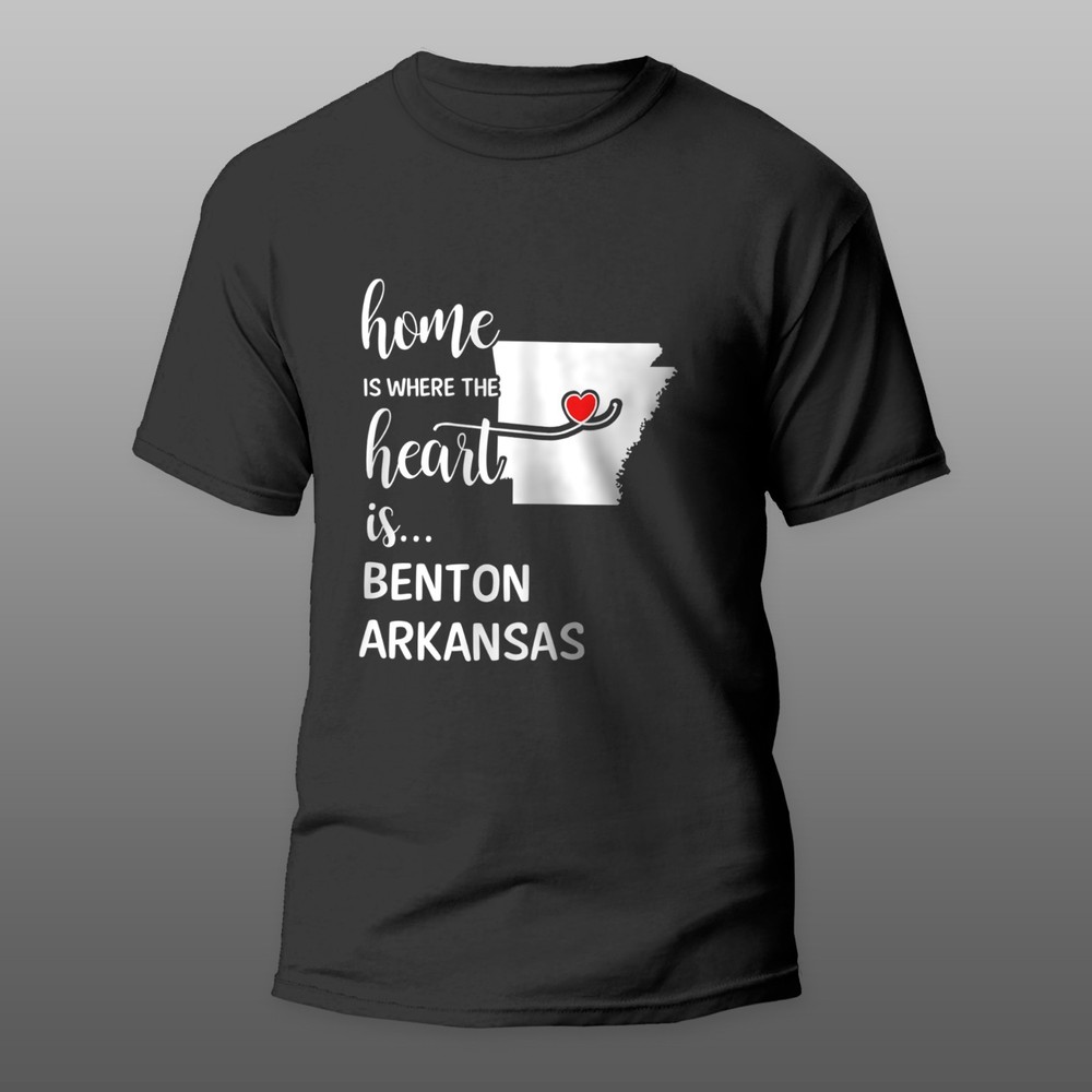 Benton County Arkansas Home Is Where My Heart Is Gift T-shirt