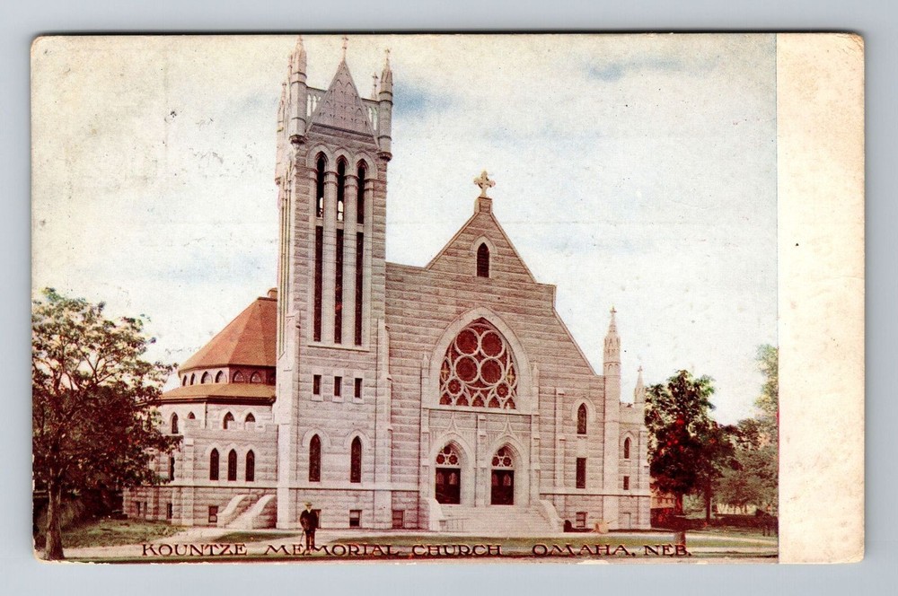 Omaha NE-Nebraska, Kountze Memorial Church, c1908 Antique Vintage Postcard