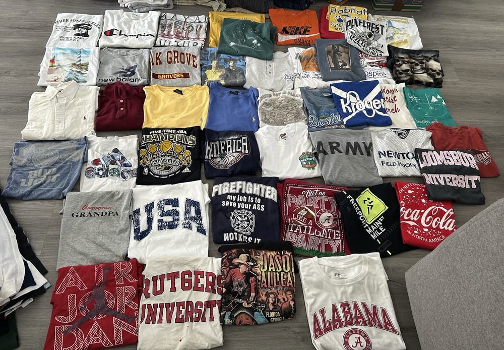 47 T-shirts And Shirts Bundle (Mix Of Modern And Vintage) Please Expect Flaws