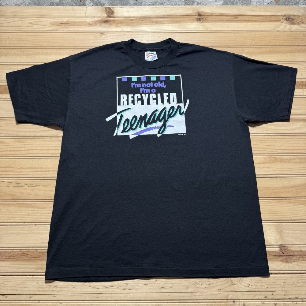 Vintage 90s I’m Not Old I’m A Recycled Teenager Humor Age Joke Shirt Size XL