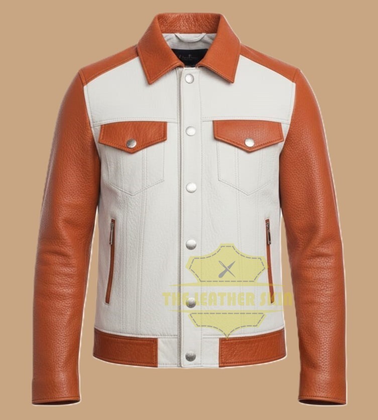 Men Leather Jacket | Trucker Jacket | Genuine  Leather Vintage Style Jacket