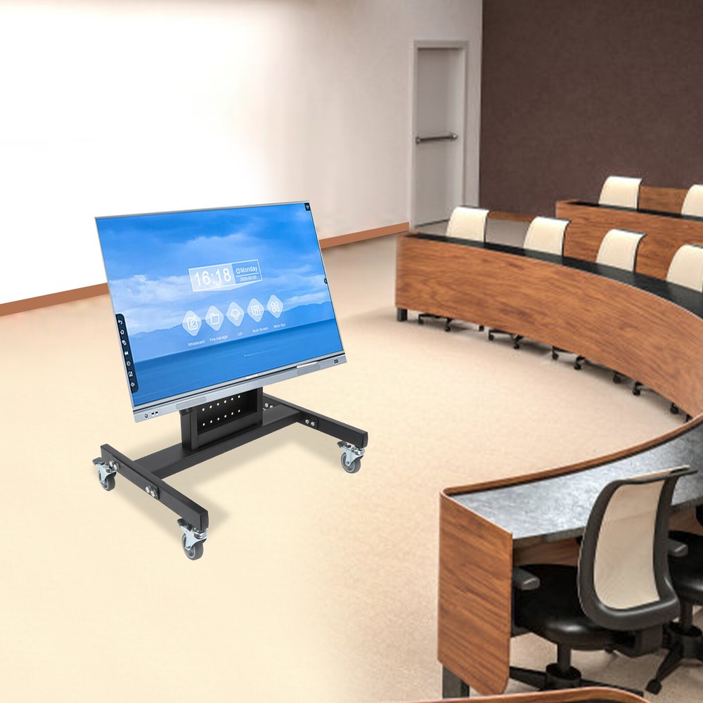 Rolling Tv Stand Mobile Tv Cart Floor Mount Bracket Fit For 32-65 In Adjustable