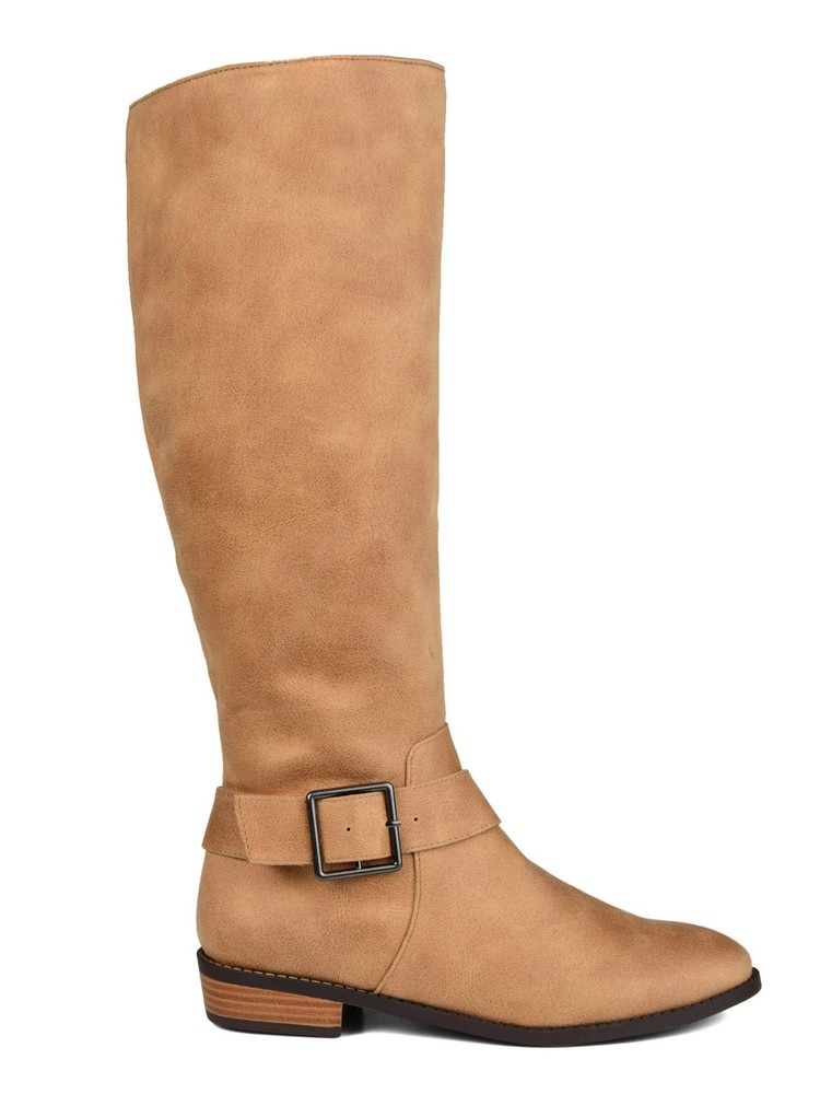 JOURNEE COLLECTION Womens Brown Wide Calf Winona Almond Toe Riding Boot 6.5 XWC