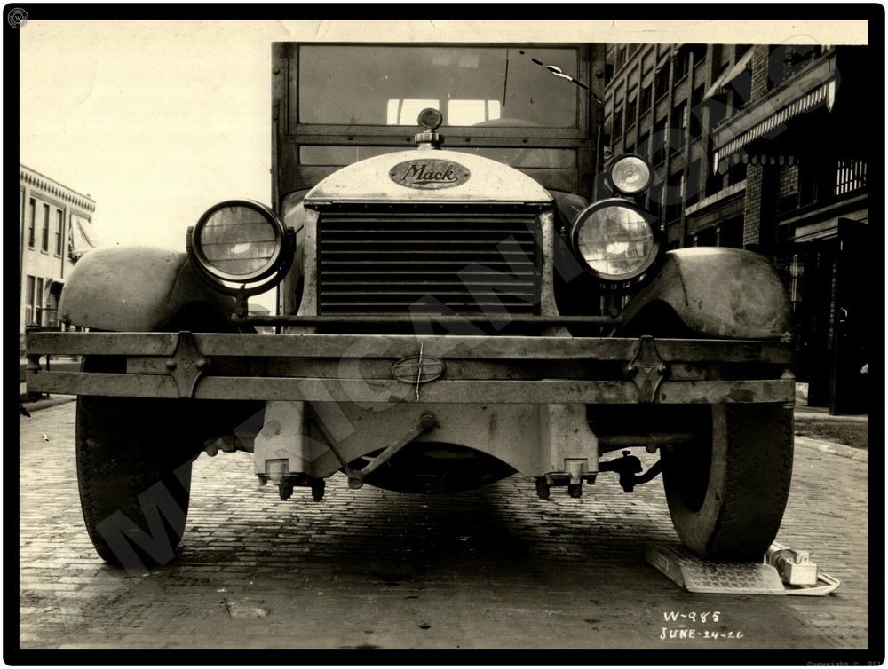 Vtg. Mack Trucks New Metal Sign: Mack Truck Front Grill, 1921