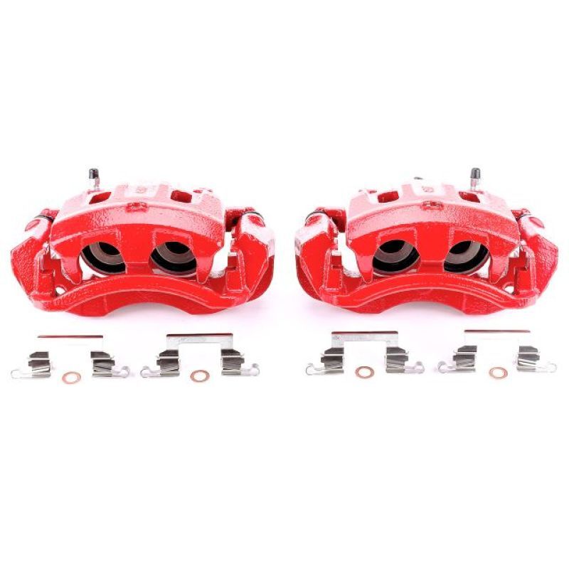Power Stop Fits 00-05 Ford Excursion Rear Red Calipers w/Brackets - Pair
