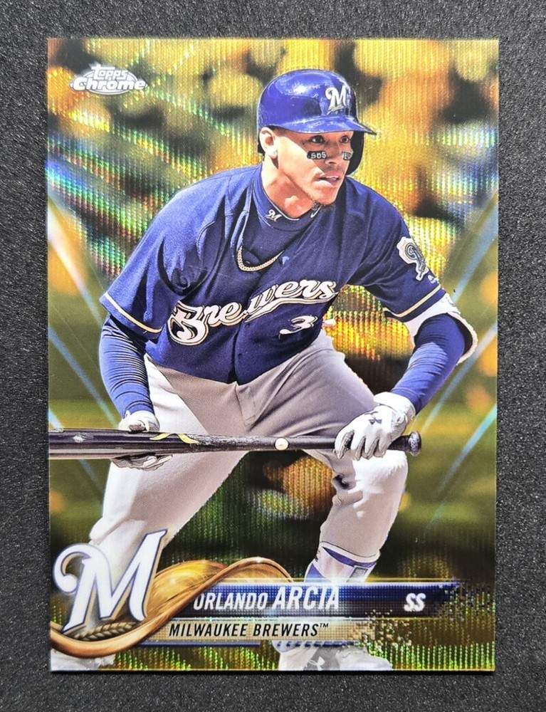 Orlando Arcia 2018 Topps Chrome Gold Wave Refractor /50 #135 BREWERS