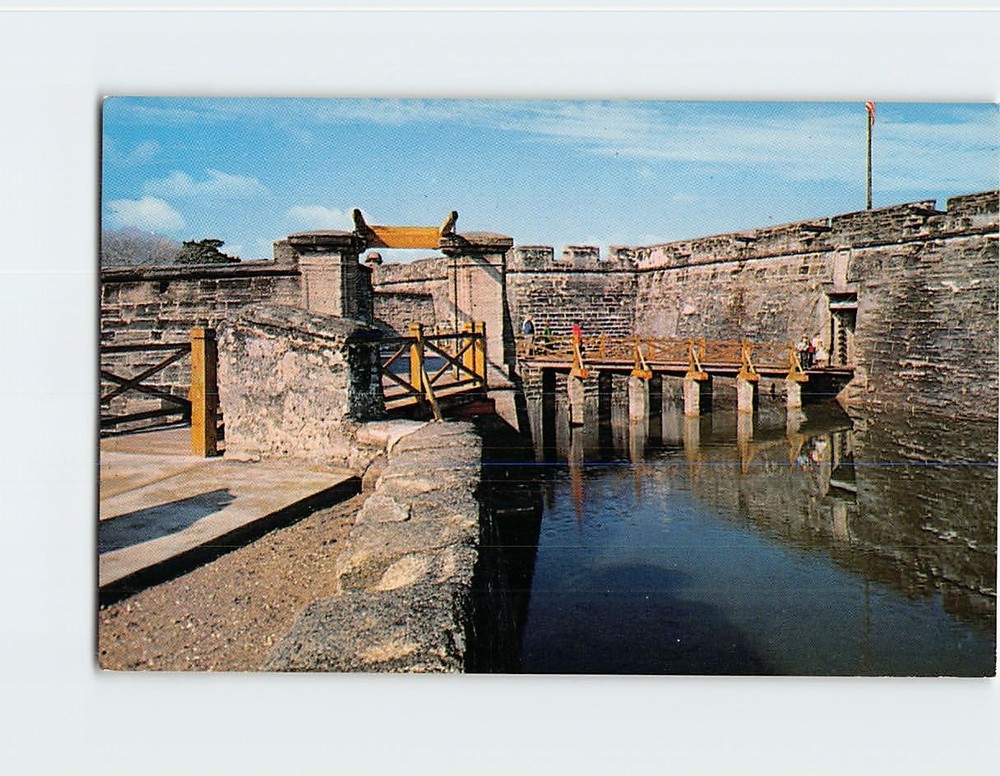 Postcard Drawbridge Entrance Castillo De San Marcos Saint St. Augustine Florida