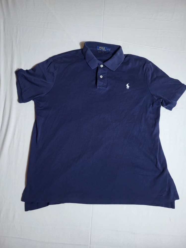 Polo Ralph Lauren Polo Shirt Mens Large Blue Pima Soft Touch Classic Pony Short