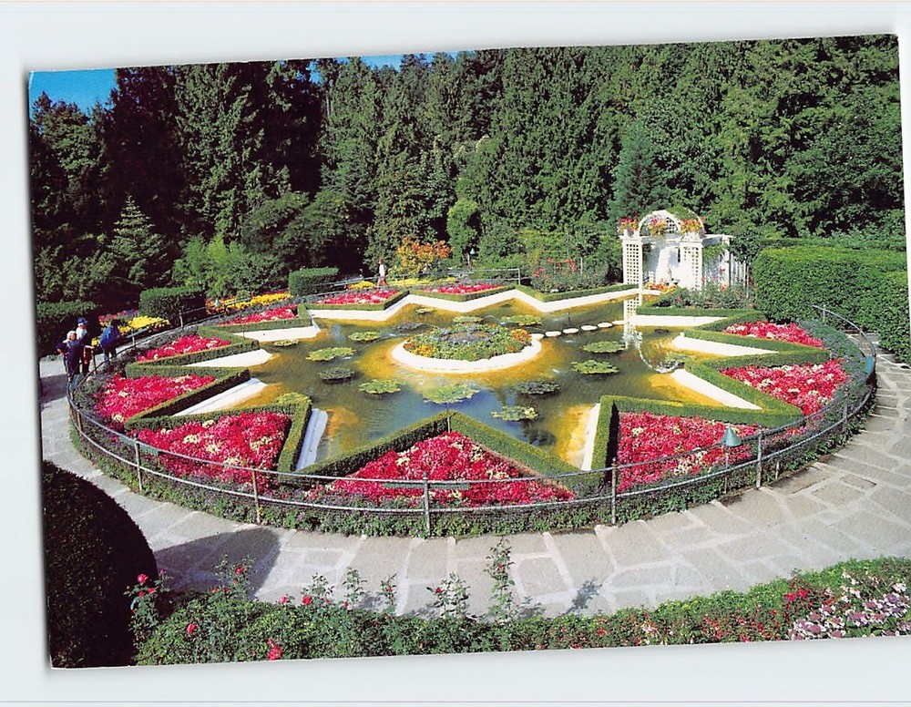 Postcard The Star Pond Butchart Gardens Victoria BC Canada