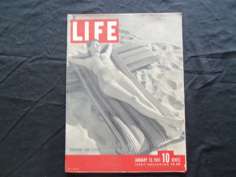 1941 JANUARY 13 LIFE MAGAZINE - BATHING SUITS IN FASHION- L 217
