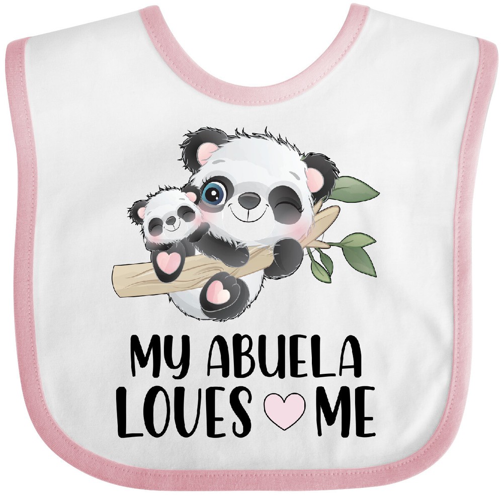 Inktastic Cute Kawaii Panda My Abuela Loves Me Baby Bib Grandmother Shower Nana-image