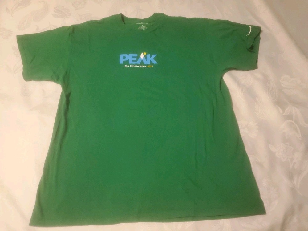 Amazon Peak 2021 Our Time To Shine Men's Green Cotton T-Shirt Size Large