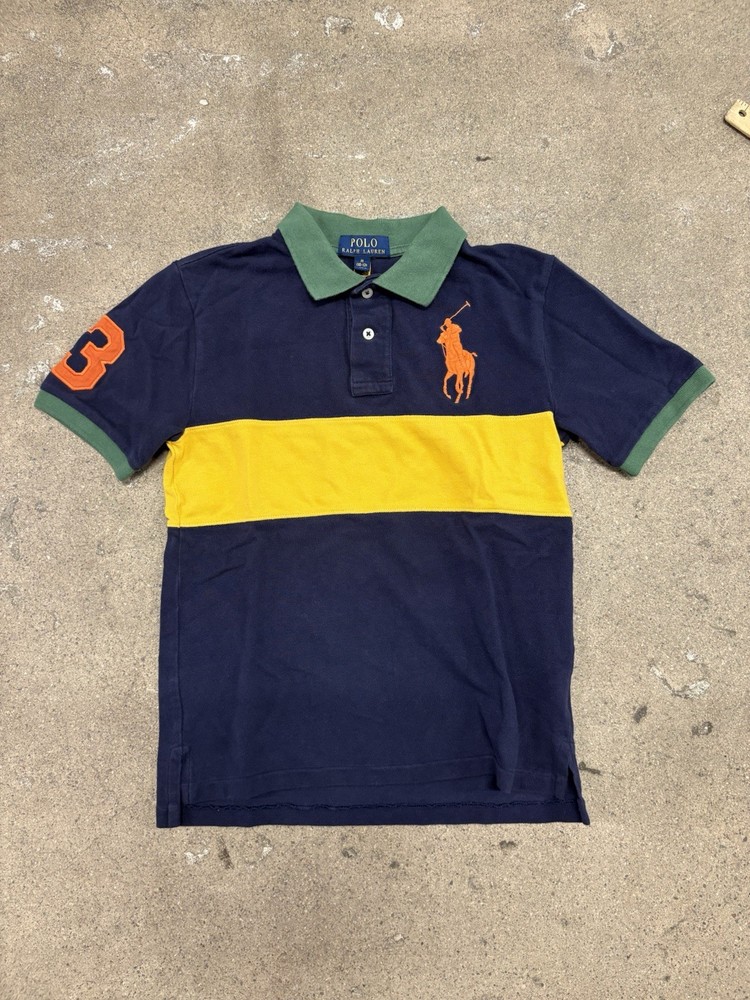 Ralph Lauren Custom Slim Fit Big Pony Mesh Polo Shirt Boys Size M