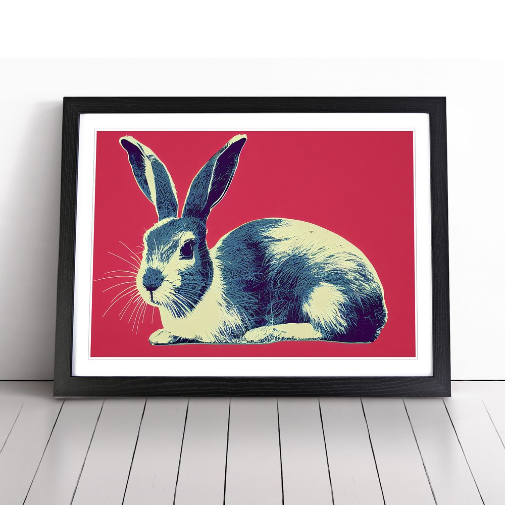 Pop Art Hare Wall Art Print Framed Canvas Picture Poster Decor Living Room