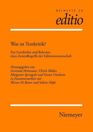 Was Ist Textkritik? (Paperback) Editio / Beihefte