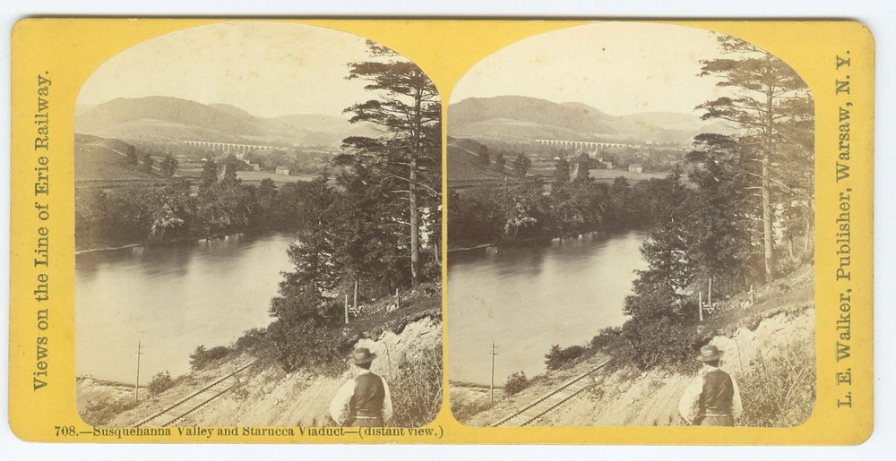 G5018~ PENNSYLVANIA – Susquehanna & Starucca Viaduct 1970s Stereoview –LE Walker