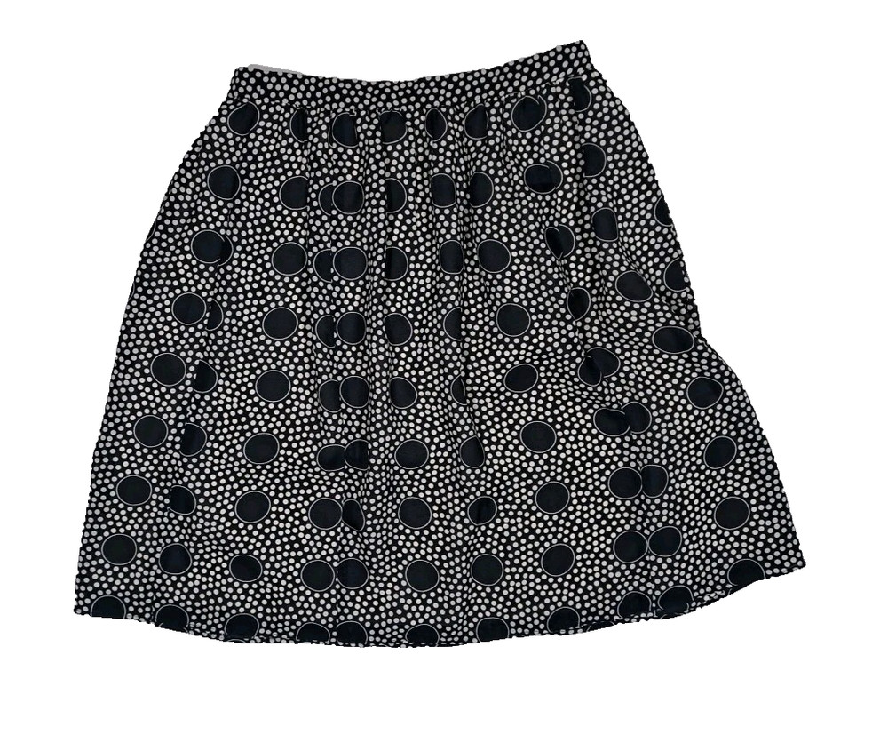 J.Crew Women Black White Polka Dot A-Line Mini Skirt Size 0 Lined Casual Career