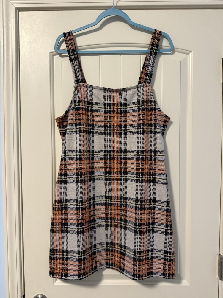 Free People Taylor Plaid Mini Dress Size L