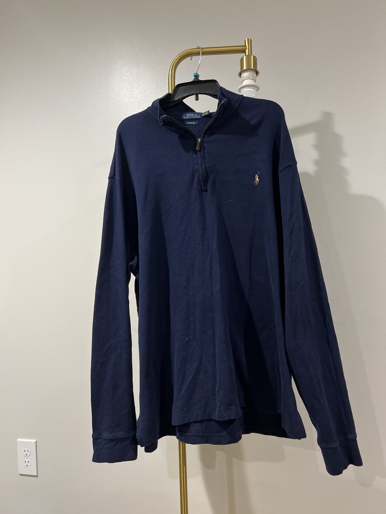 Polo Ralph Lauren Quarter Zip Estate Rib Cotton Pullover Sweater Men 2XLT