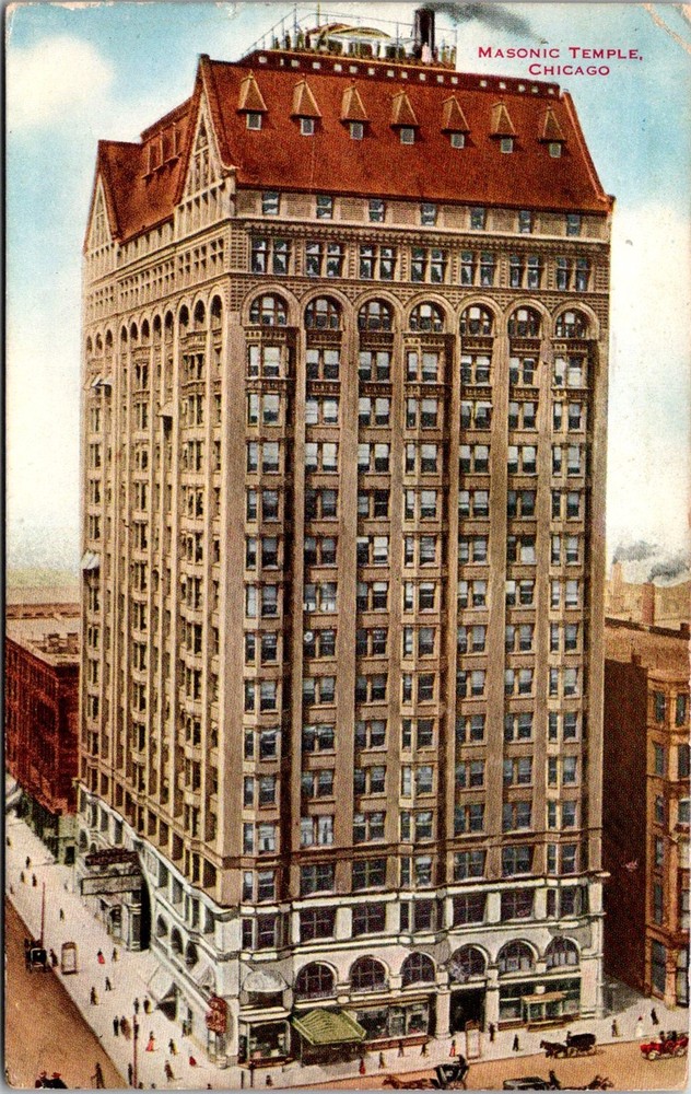 Dr Jim Stamps Masonic Temple Chicago Vintage Postcard Architectural Art