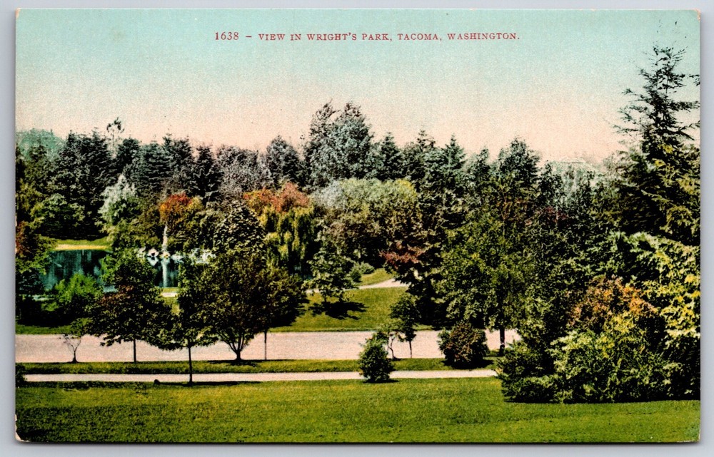 Tacoma Washington~General View In Wrights Park~Ed Mitchell Vintage Postcard
