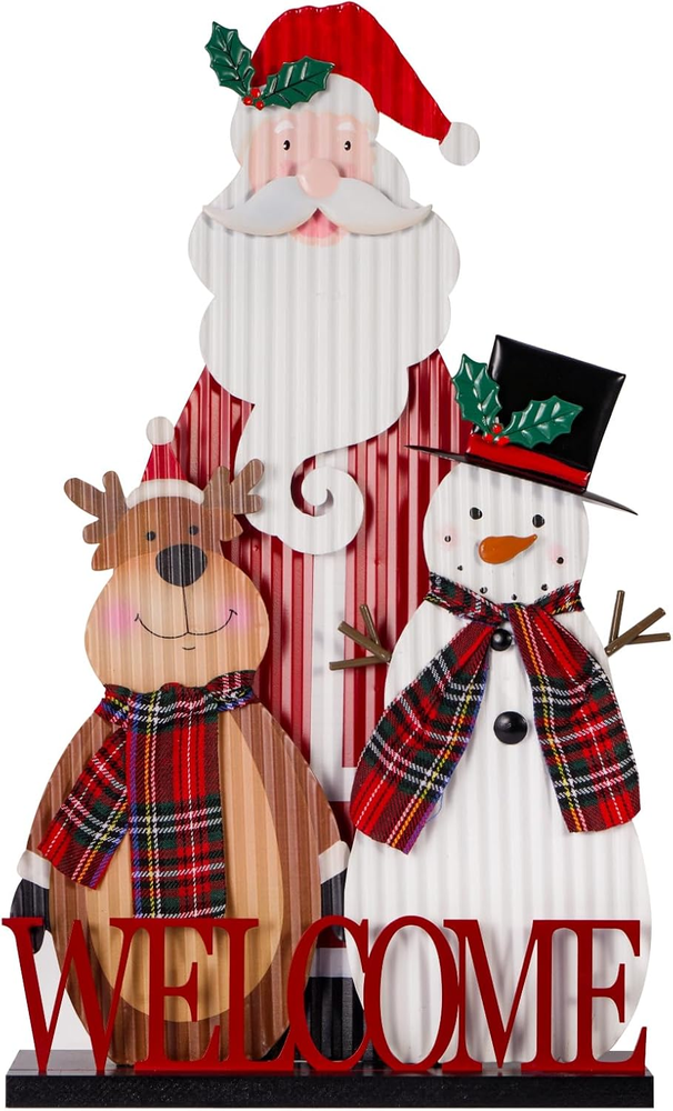 Christmas Decorations for Home Farmhouse Santa Claus Welcome Decoration Snowman