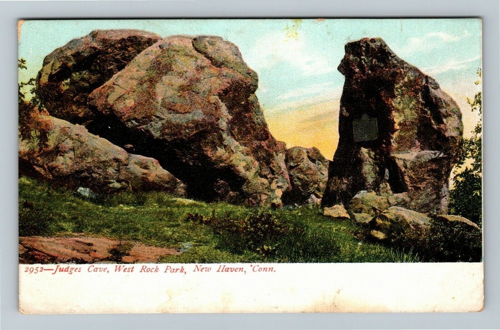 New Haven CT-Connecticut, Judges Cave West Rock Park Vintage Souvenir Postcard