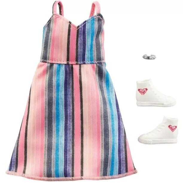 Barbie Storytelling Doll GRD43 Fashion Pack with Roxy Striped Dress & Accessories