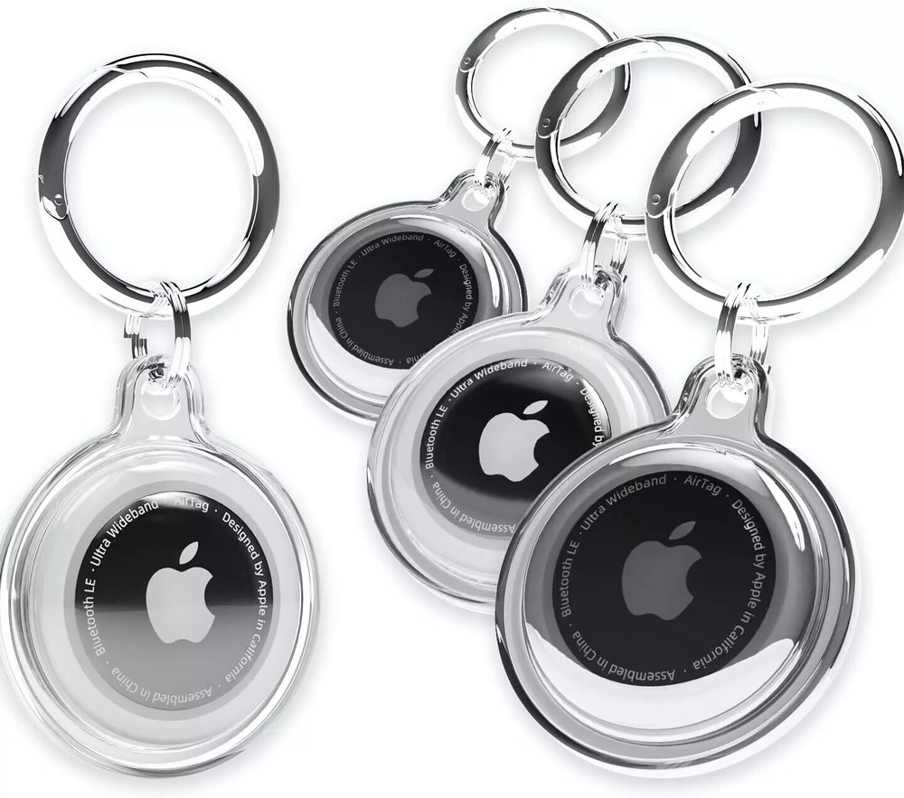4 Pack Waterproof Airtag Keychain Holder for Apple GPS Tracker