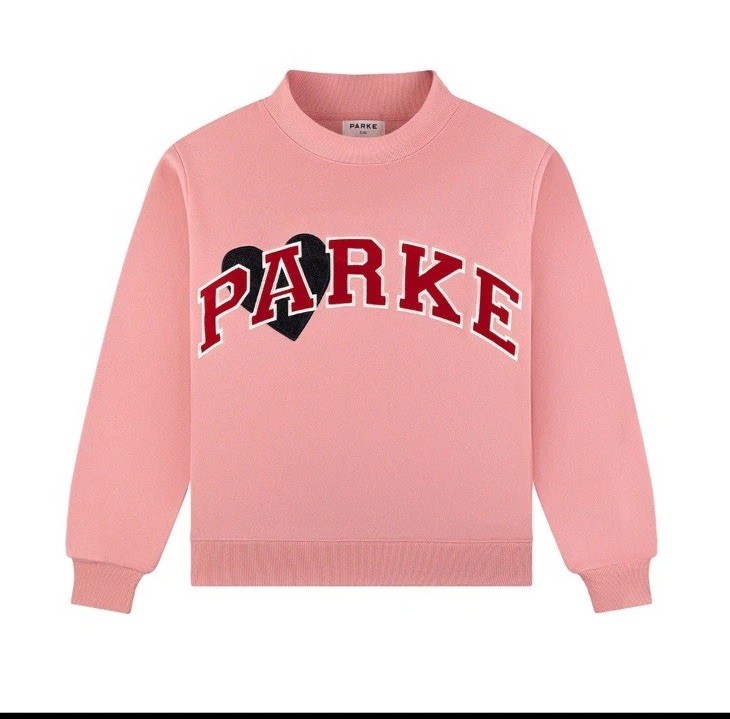 NWT Parke 2026 Valentine’s Day Jean Heart Varsity Mockneck Sweatshirt Size XXL