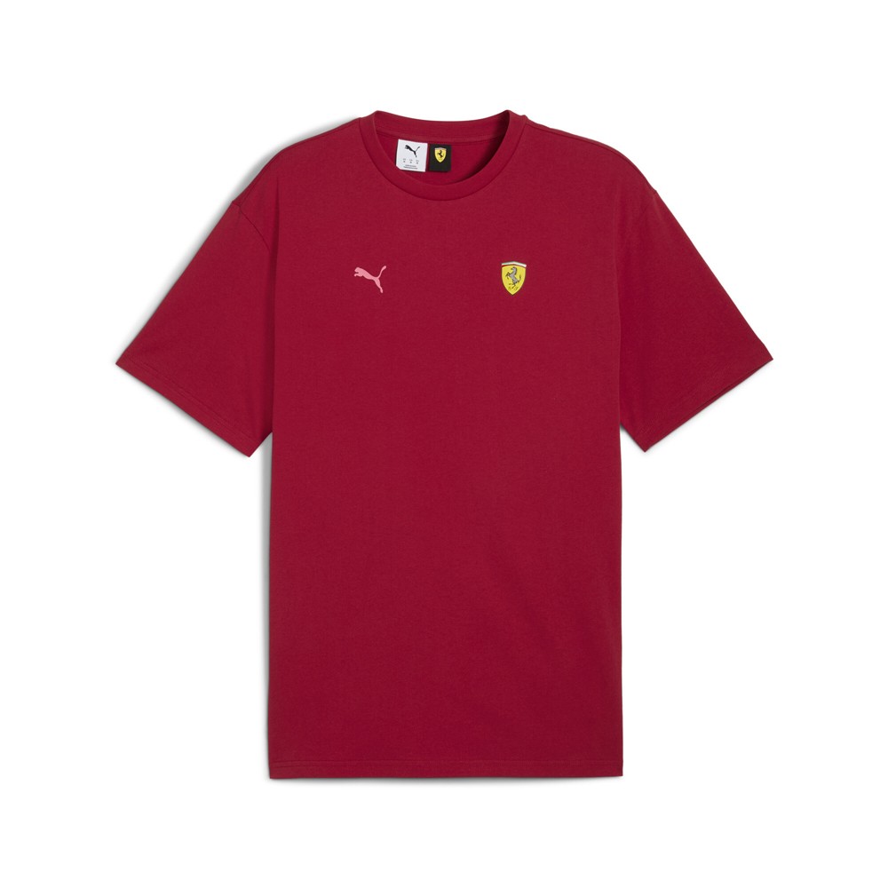 PUMA Scuderia Ferrari Miami Graphic Crew Neck Short Sleeve T-Shirt Mens Red Casu