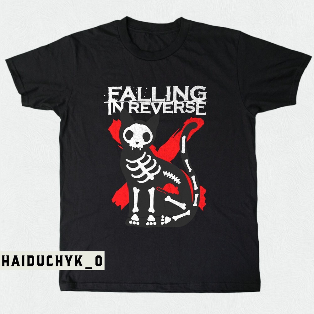 Falling In Reverse Cat X-Ray Graphic Unisex Black Tee Sizes S-5XL