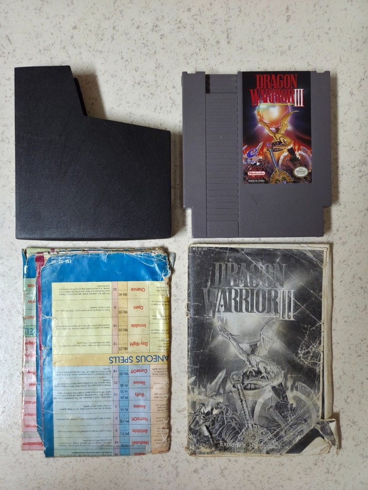 Nes Dragon Warrior 3 Iii Game Monster/Item/Spell Chart Poster Explorers Handbook
