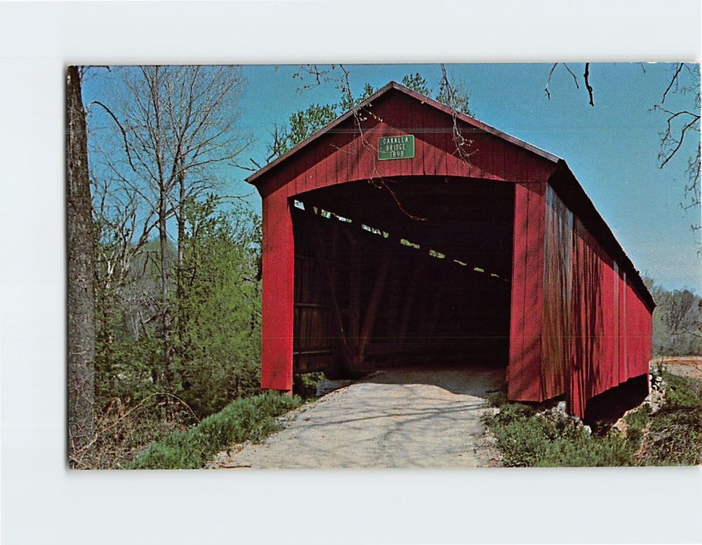 Postcard Oakalla Covered Bridge Putnam County Indiana USA
