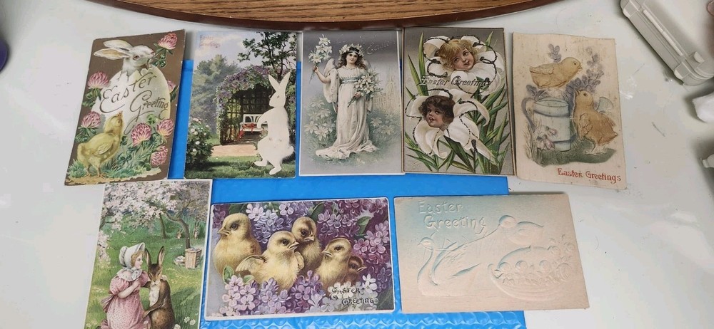 LOT OF 8 ANTIQUE Easter VINTAGE POSTCARDS~ Early~ 1900's
