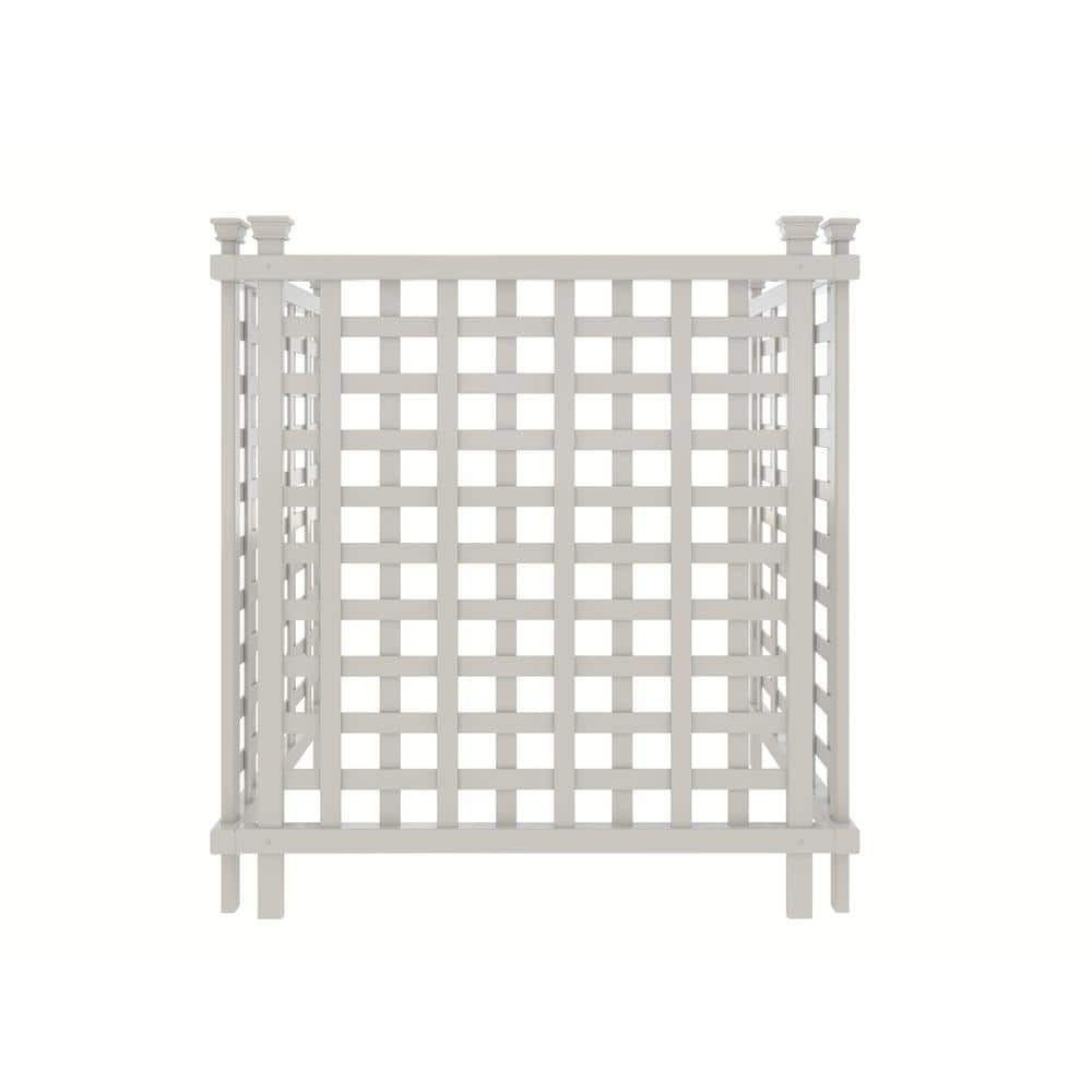 Liberty Lattice 3.5ft x 3ft White Vinyl AC Screen Fence Panel for Outdoor Privacy
