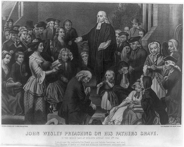 Photo:John Wesley Preaching on his Father's Grave