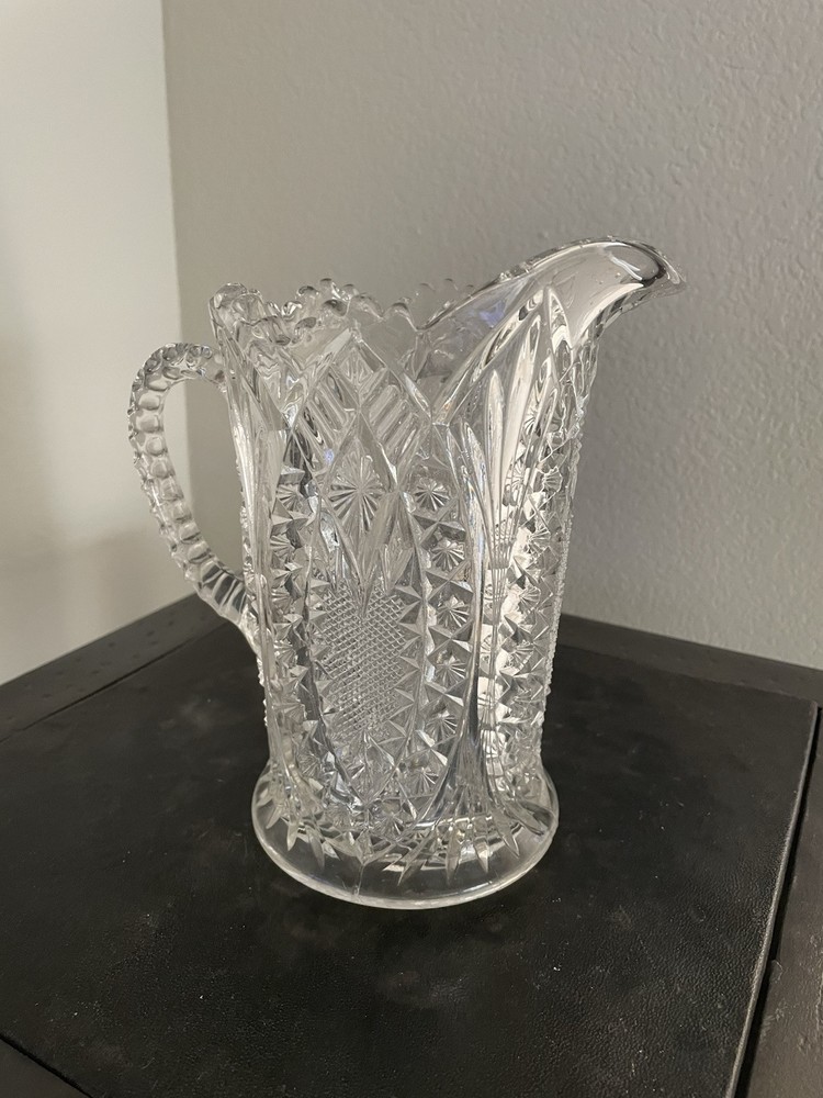 Vintage EAPG Glass Water Pitcher Elegant Antique Design