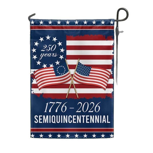250 Years America Garden Flag 12x18Inch Anniversary USA Patriotic Double-Sided
