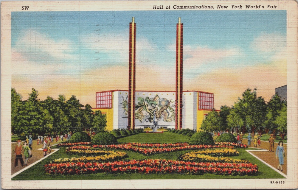 Hall of Communications 1939 New York World's Fair Linen Postcard