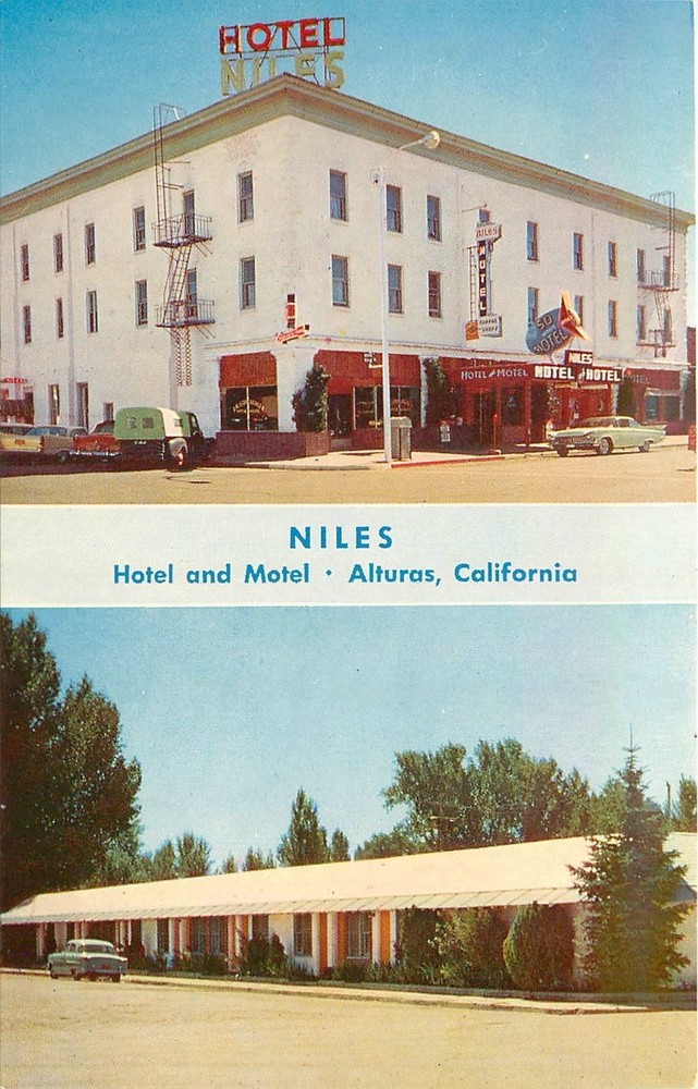 1950s Alturas California Niles Hotel & Motel occupation Postcard 25-8077