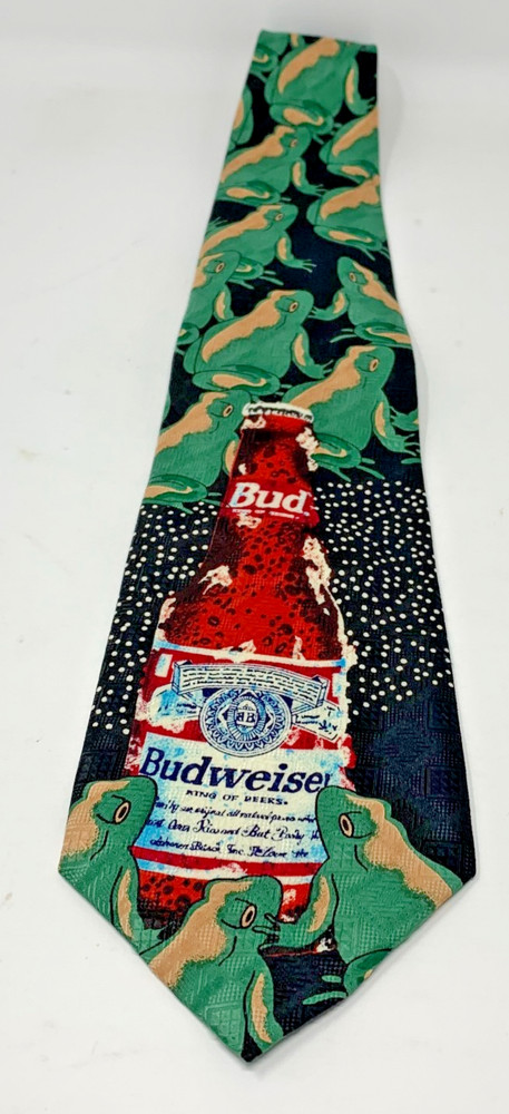 Vintage Anheuser-Busch Budweiser Frog Novelty Official Product Tie 1995