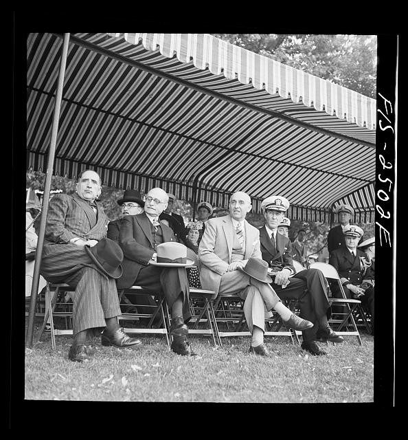 Annapolis Maryland 1942 President Manuel Prado Rear Admiral Beardall Inspection