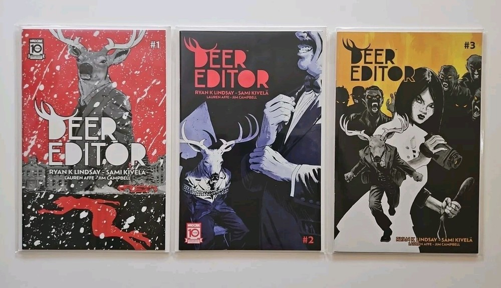 Deer Editor #1-3 Complete Series Set (Mad Cave 2024) Lot 1 2 3 Full Run