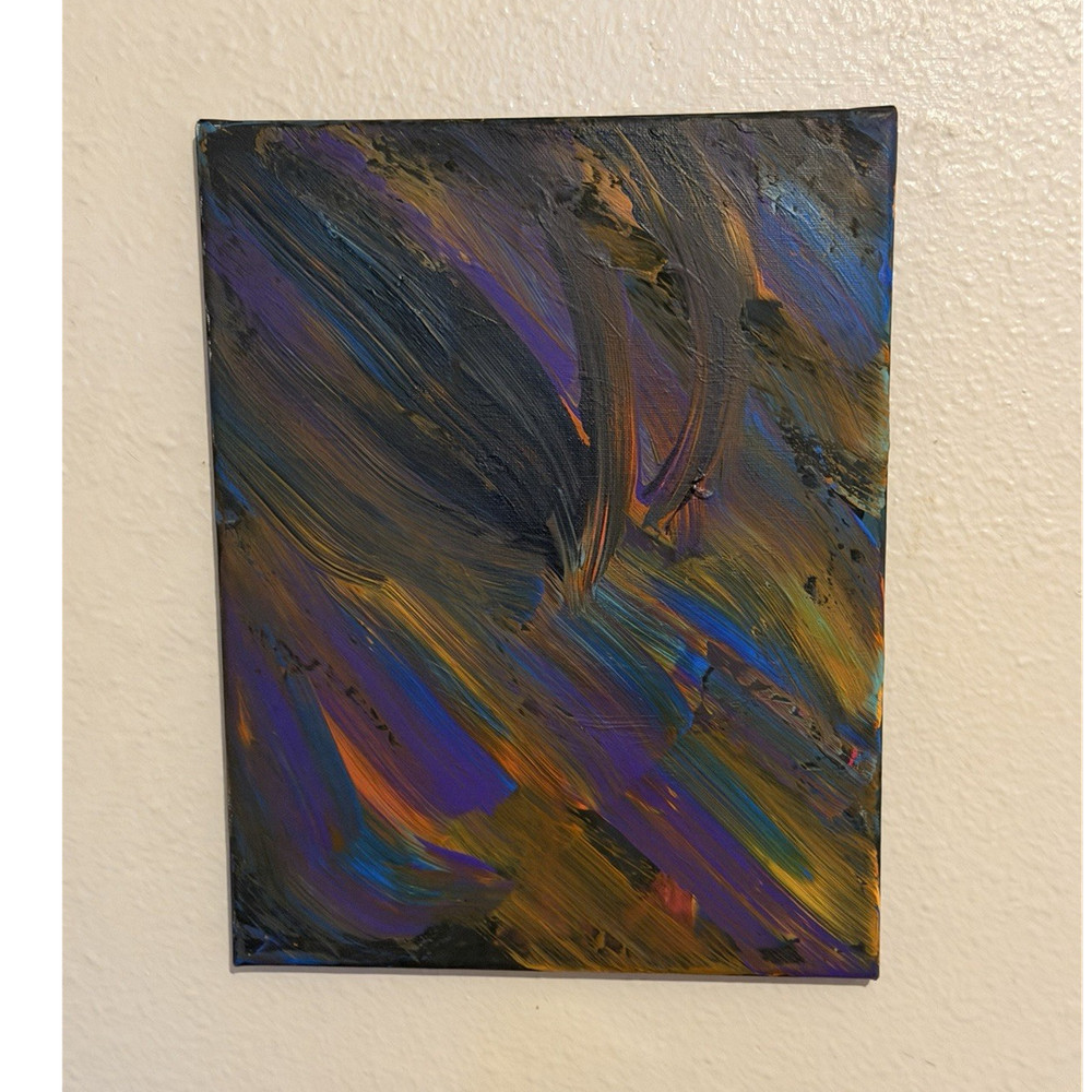Handmade Abstract Acrylic Painting on Small Canvas, Unframed Art